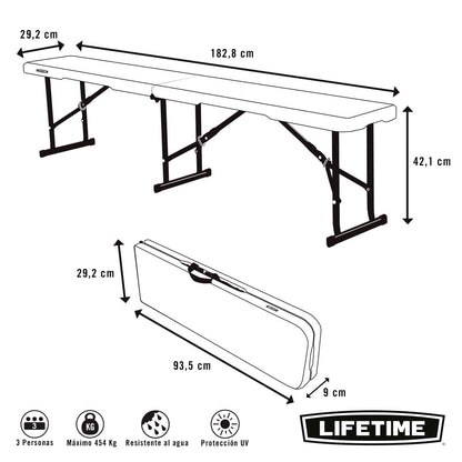 Banco Plegable Ultrarresistente 454 Kg Lifetime 183x29x42 Cm Uv100_3