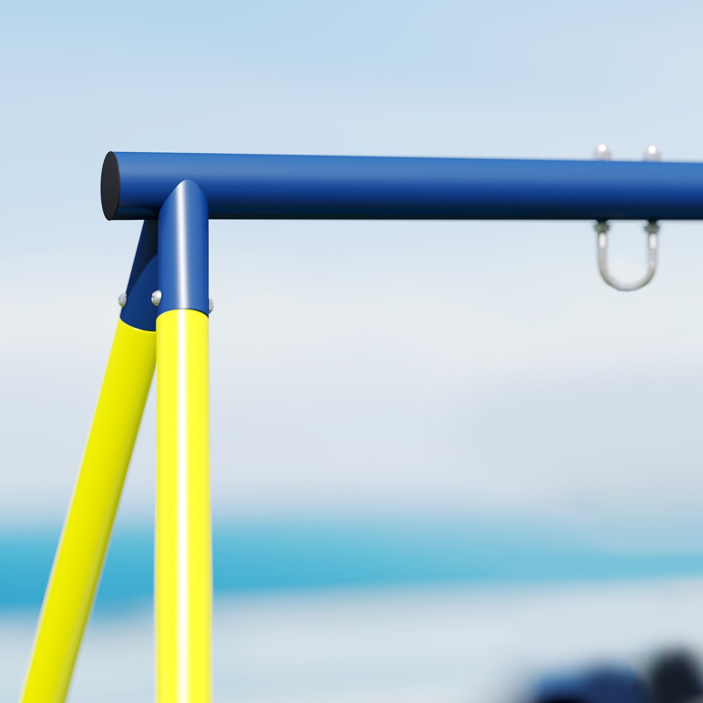 Aiyaplay Estructura De Columpio Infantil Metálica Para 2 Columpios 150 Kg Azul_4