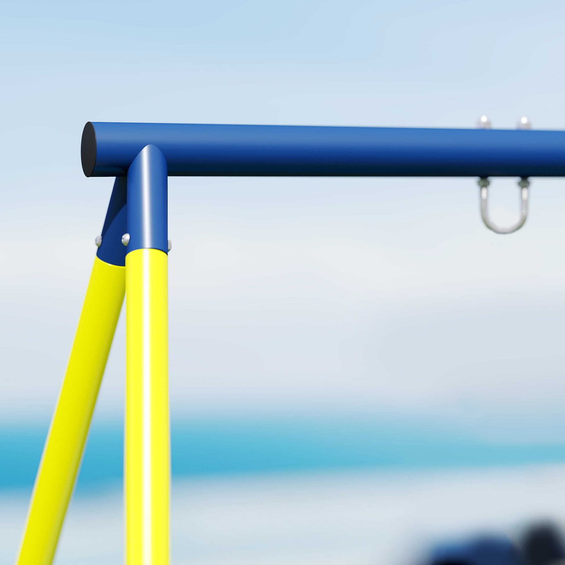 Aiyaplay Estructura De Columpio Infantil Metálica Para 2 Columpios 150 Kg Azul_4