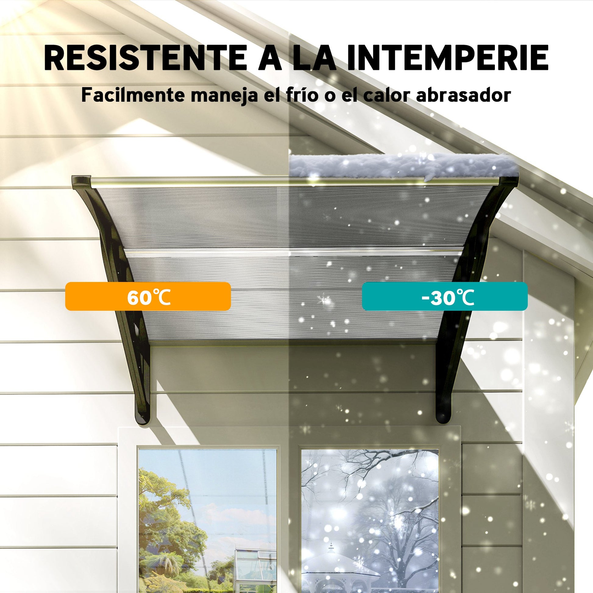 Outsunny Marquesina Para Puertas Y Ventanas 103x96,5 Cm Con Regleta De Aluminio_5