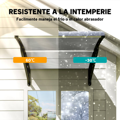 Outsunny Marquesina Para Puertas Y Ventanas 103x96,5 Cm Con Regleta De Aluminio_5
