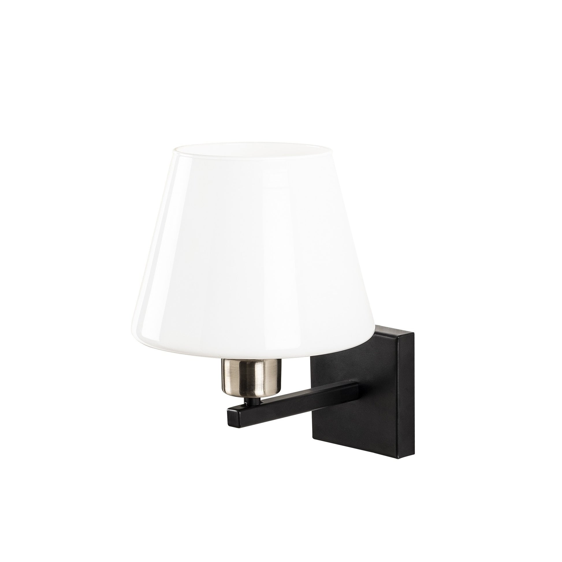 Aplique De Pared, Metal , Negro nickel blanco, 22x25x25, Casquillo E 27 Max 40 W_0