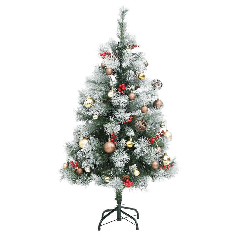 Vidaxl Árbol Navidad Artificial Con Bisagras 150 Led Y Bolas 120 Cm_3