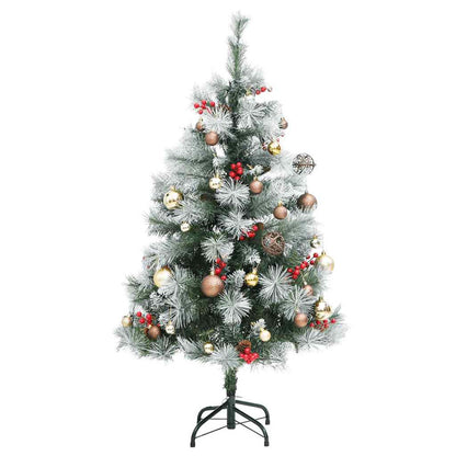 Vidaxl Árbol Navidad Artificial Con Bisagras 150 Led Y Bolas 120 Cm_3
