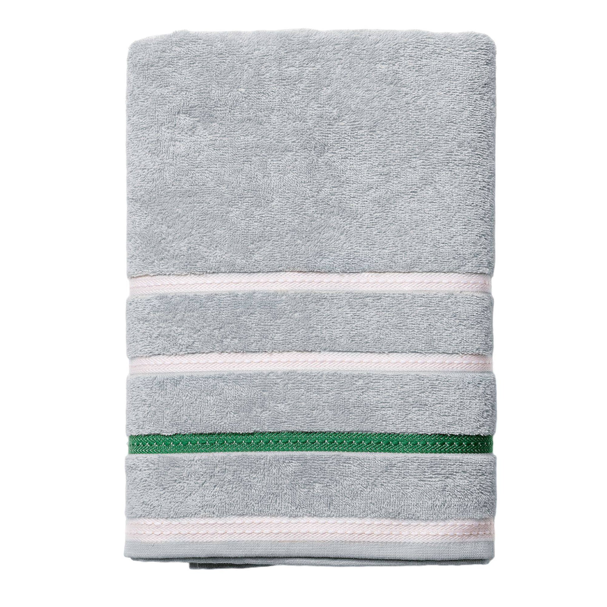 Toalla De Baño 70x140cm 450gsm 100% Algodón Gris Con Rayas_0
