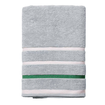 Toalla De Baño 70x140cm 450gsm 100% Algodón Gris Con Rayas_0