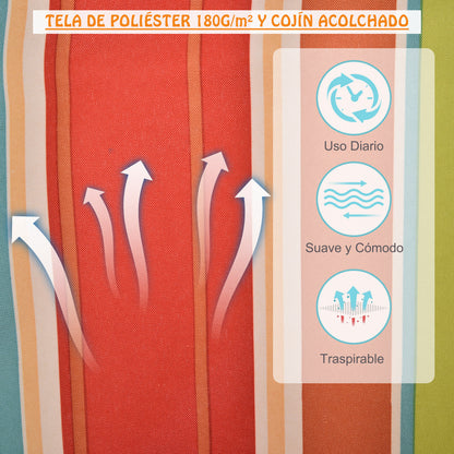 Outsunny Silla Colgante Para Exterior Interior De Rayas 100x106cm Carga 100 Kg_5