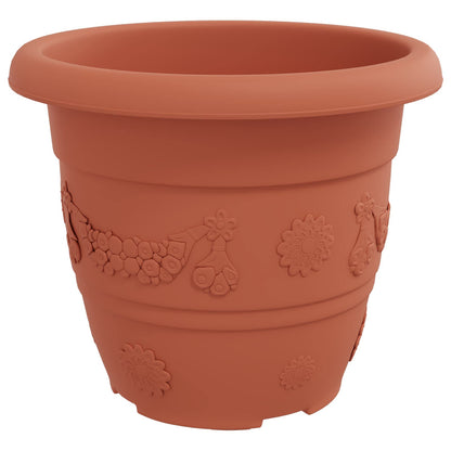 Macetas 24 Uds. Rojo Ladrillo Ø 30 X 25 Cm Plástico_5