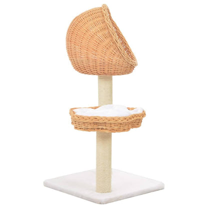 Vidaxl Rascador Para Gatos Con Poste De Sisal Madera Natural De Sauce_2