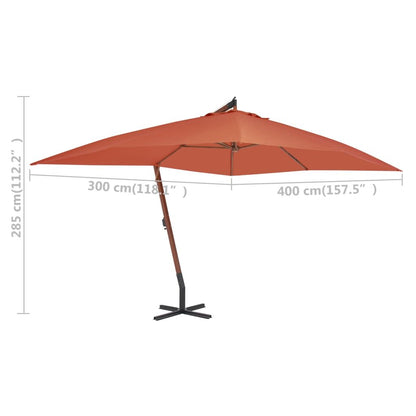 Vidaxl Sombrilla Jardín Voladiza Palo De Madera Terracota 400x300 Cm_4
