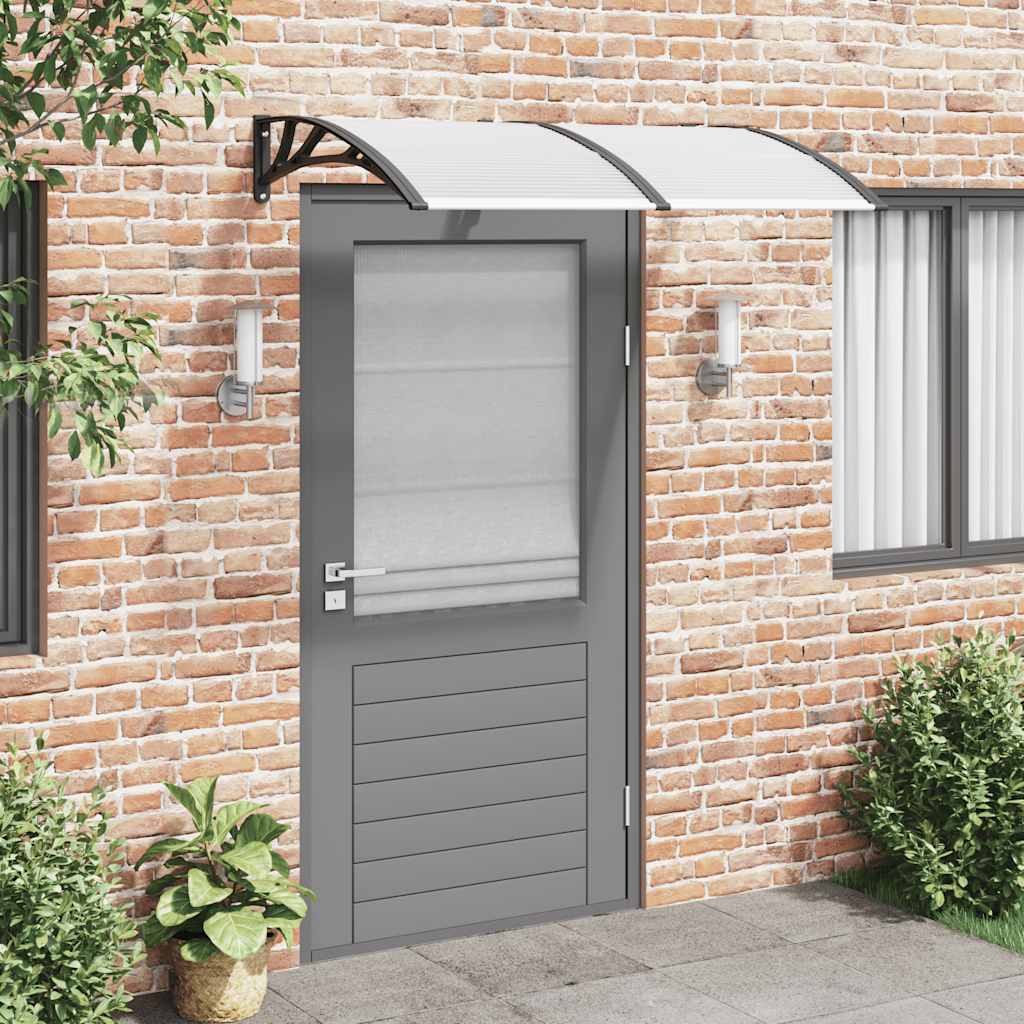 Marquesina Puerta Policarbonato Negro Y Transparente 150x75 Cm_1