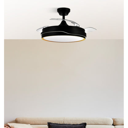 Ventilador Dc Tempano Negro/oro 72w 3aspas 107d 7200lm 6vel 3000k,4500k,6000k, Remoto+temporizador+memoria_2