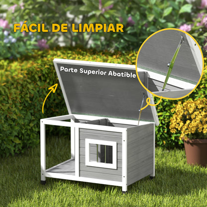 Pawhut Caseta Para Perros Exterior 85,5x62x60 Cm Con Techo Asfáltico Abatible_5