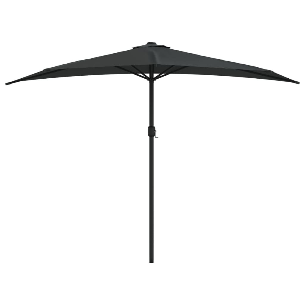 Vidaxl Sombrilla Balcón Semicircular Palo Aluminio Negro 300x155x223cm_0