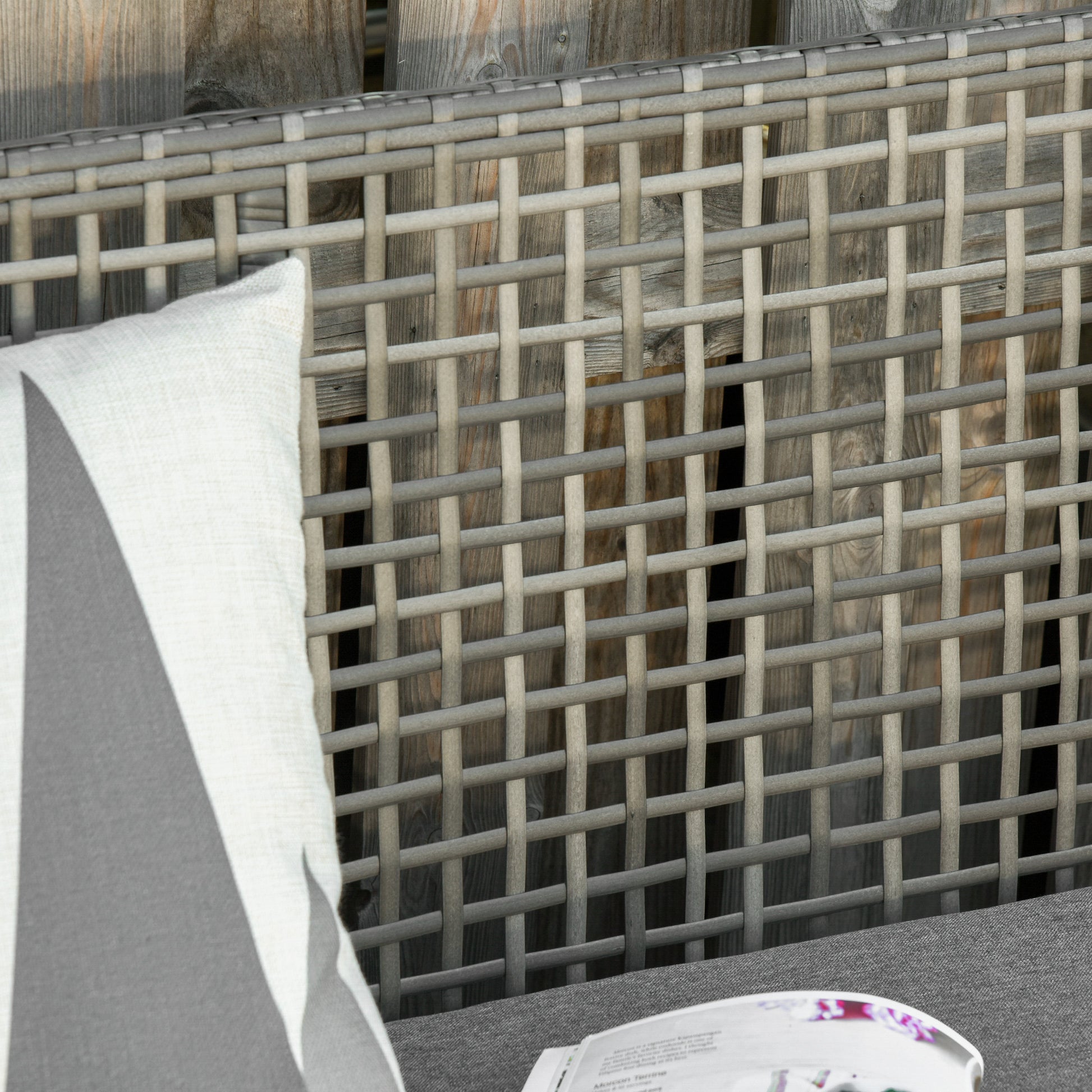 Outsunny Sofá De Ratán Dos Plazas Con Cojín Desmontable Sillón Mueble De Jardín_3