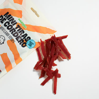 Snack Natural Para Perro Mini Tiras De Cordero 12 Paq X (100gr) Wuapu_1