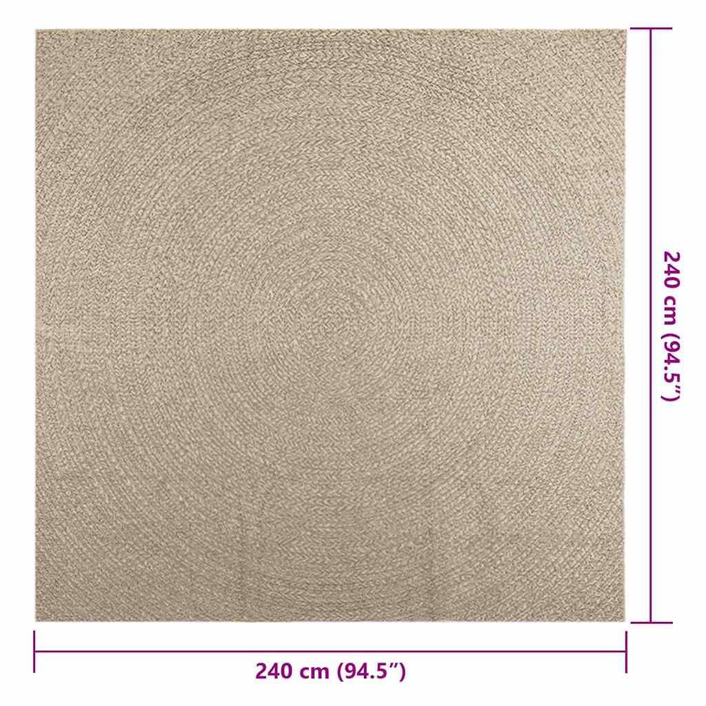 Vidaxl Alfombra Zizur Aspecto Yute Interior/exterior Beige 240x240 Cm_2