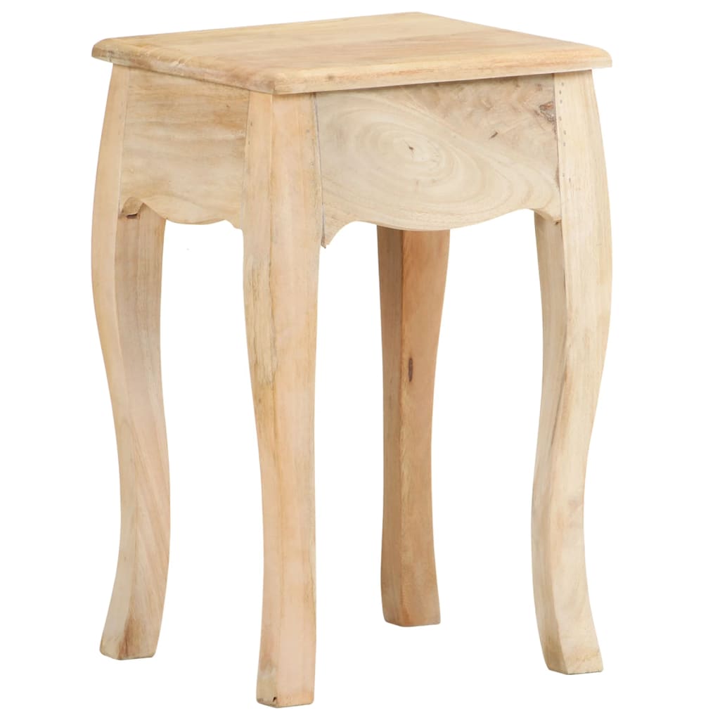 Mesita De Noche De Madera Maciza De Mango 28x28x46 Cm_2