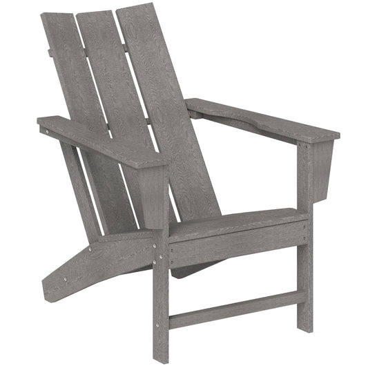 Outsunny Silla Adirondack Exterior Carga 120 Kg 75x83x90 Cm Gris Oscuro_0