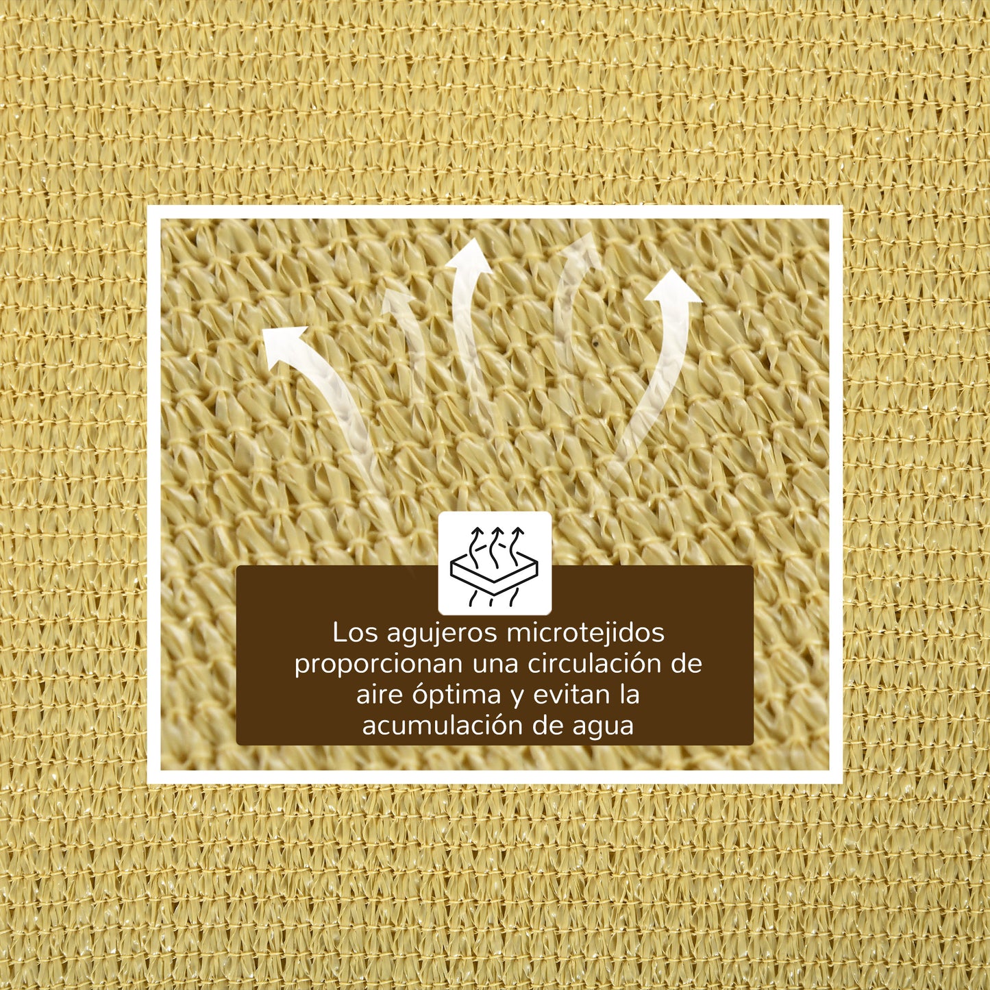 Outsunny Toldo Vela De Sombra Rectangular 6x4 M Protección Rayos Uv Beige_3