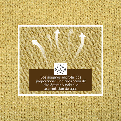 Outsunny Toldo Vela De Sombra Rectangular 6x4 M Protección Rayos Uv Beige_3