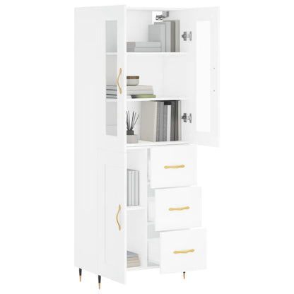 Aparador Alto Madera Contrachapada Blanco 69,5x34x180 Cm_2