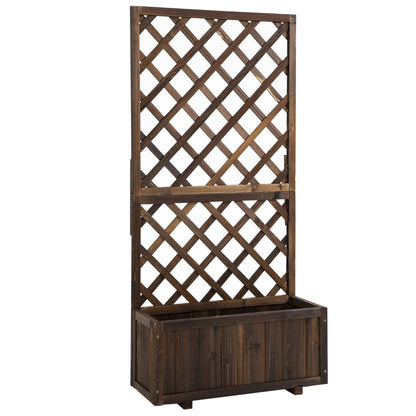 Outsunny Jardinera Con Enrejado De Madera Para Plantas Flores 72,5x31,5x149,5 Cm_0