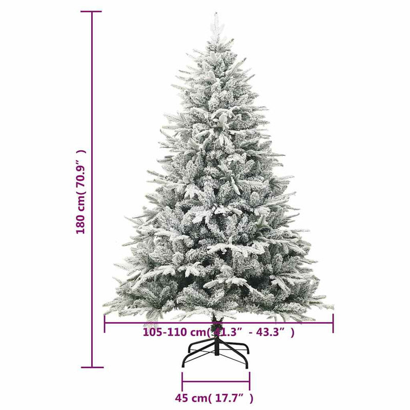 Vidaxl Árbol De Navidad Artificial Con Nieve Pvc Y Pe Verde 180 Cm_5