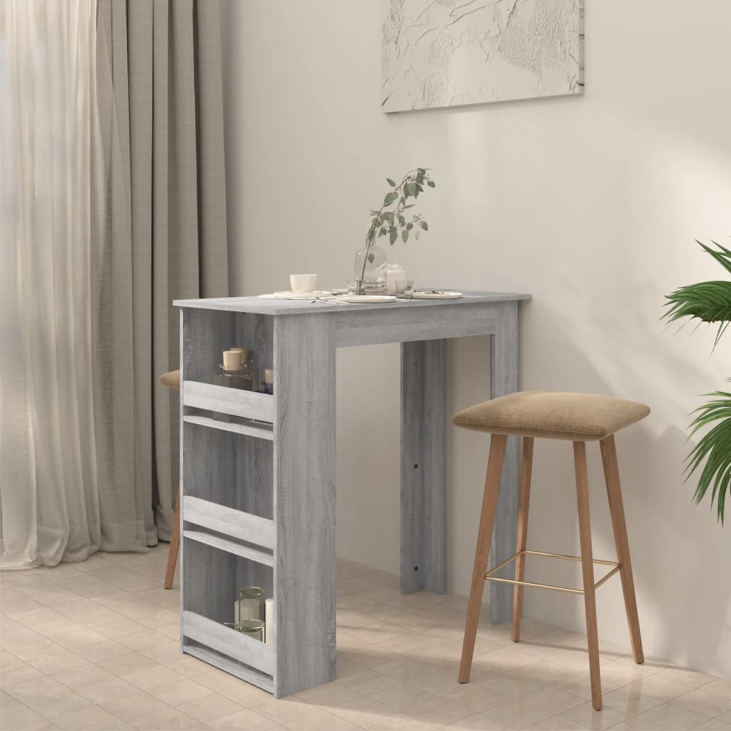 Mesa Alta Con Estante Gris Sonoma 102x50x103,5 Cm_1