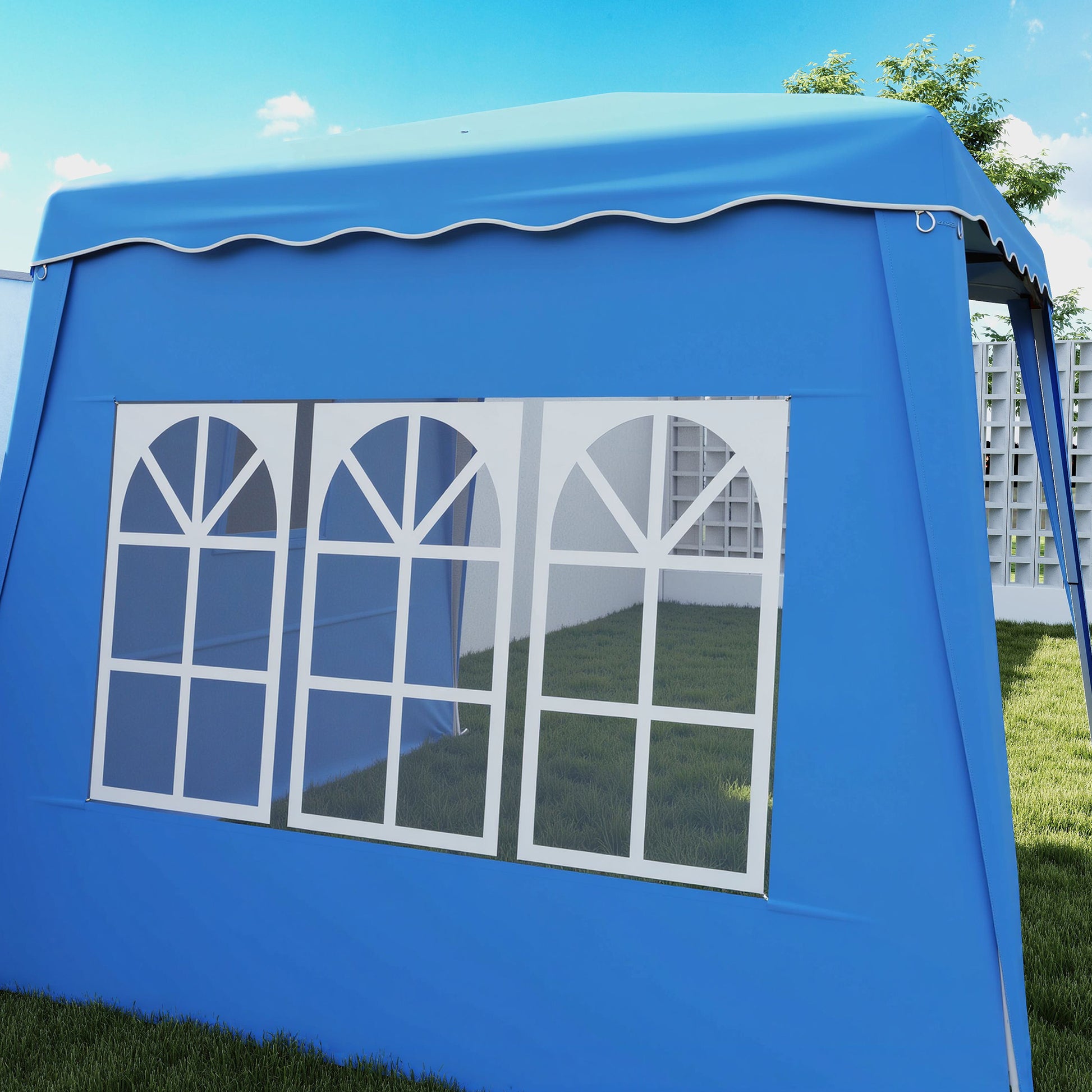 Outsunny Carpa Plegable Pop-up 2,89x2,89 M 2 Paredes Laterales Altura Ajustable_4