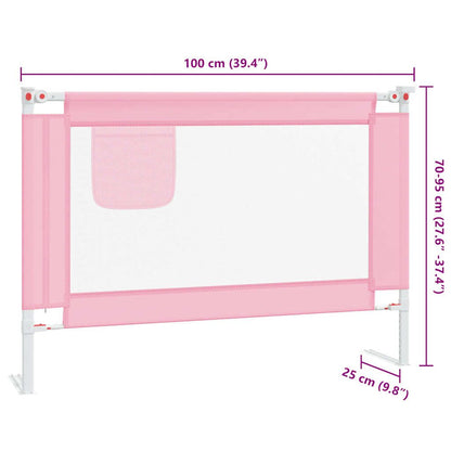 Vidaxl Barandilla De Seguridad Cama De Niño Rosa Tela 100x25 Cm_2