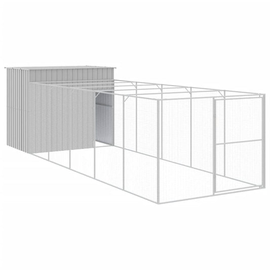 Vidaxl Caseta Perros Corral Acero Galvanizado Gris Claro 214x661x181cm_0