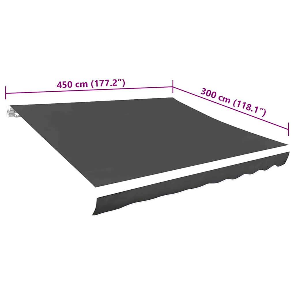 Tela De Repuesto Para Toldo Gris 4,5x3 M Poliéster_4