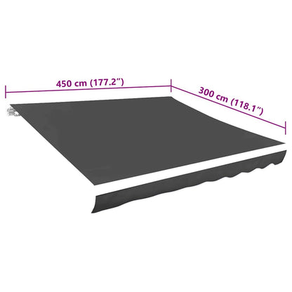 Tela De Repuesto Para Toldo Gris 4,5x3 M Poliéster_4