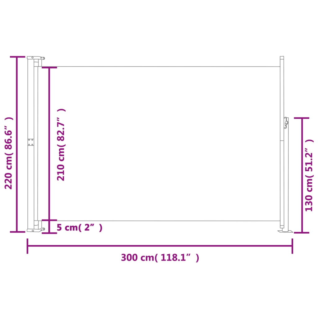 Vidaxl Toldo Lateral Retráctil Para Patio Rojo 220x300 Cm_2