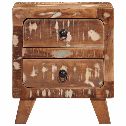 Mesilla De Noche 2 Uds 40x32x46 Cm Madera Maciza Reciclada_0