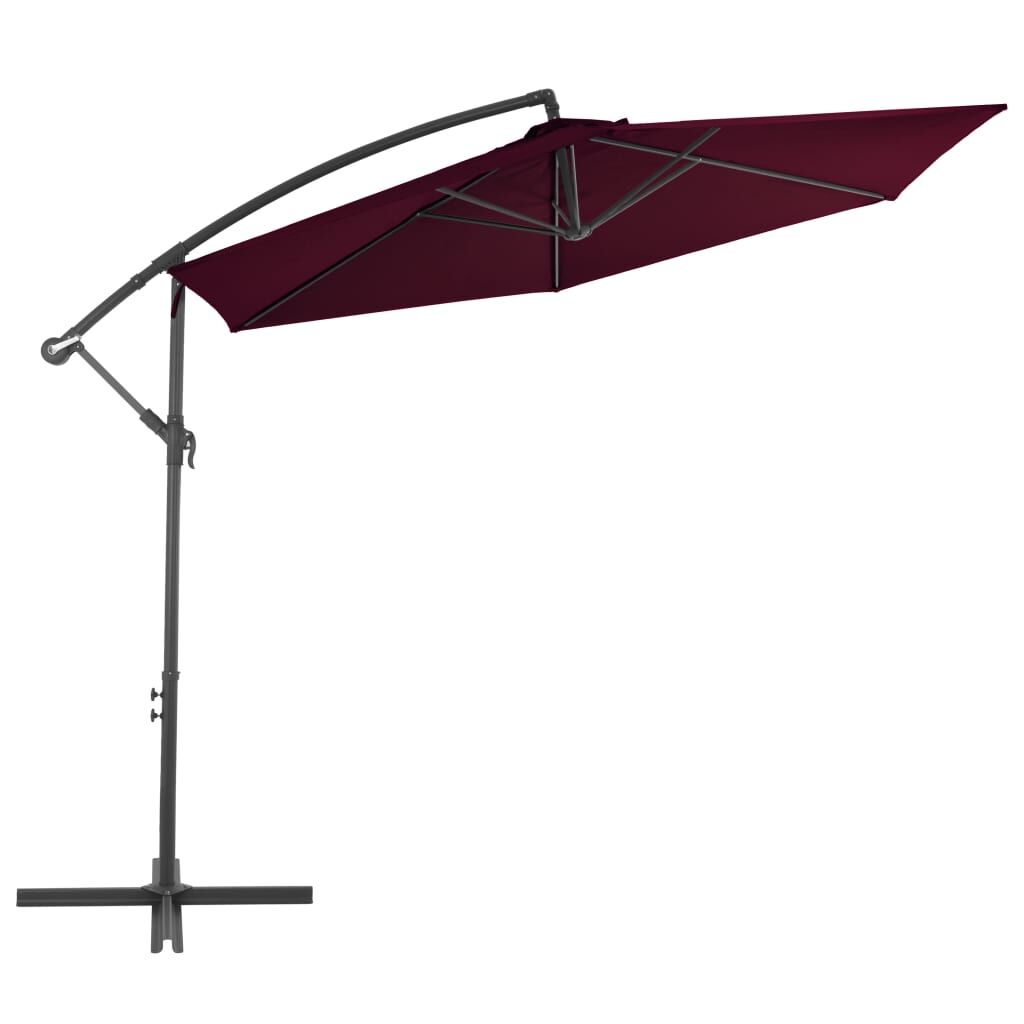 Vidaxl Sombrilla Jardín Voladiza Con Palo De Aluminio Burdeos 300 Cm_1