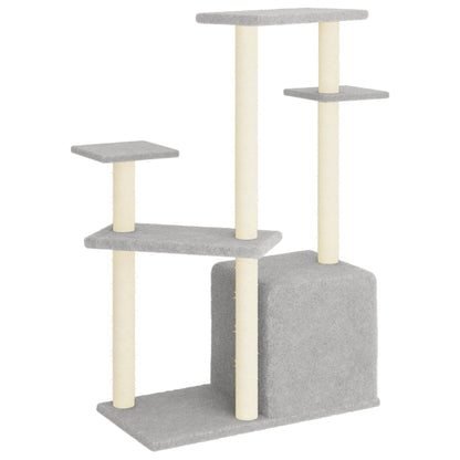 Rascador Para Gatos Con Postes De Sisal Gris Claro 107,5 Cm_4