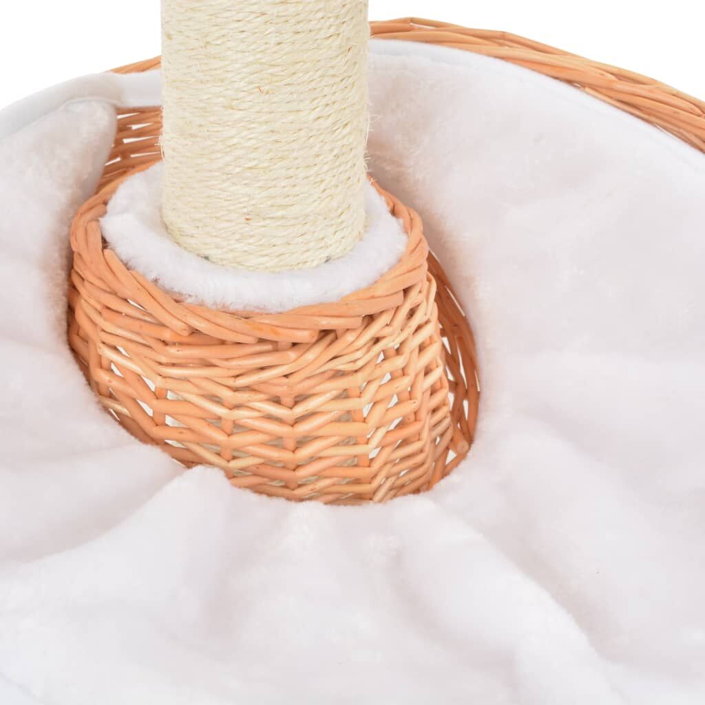 Vidaxl Rascador Para Gatos Con Poste De Sisal Madera Natural De Sauce_3