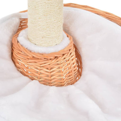 Vidaxl Rascador Para Gatos Con Poste De Sisal Madera Natural De Sauce_3