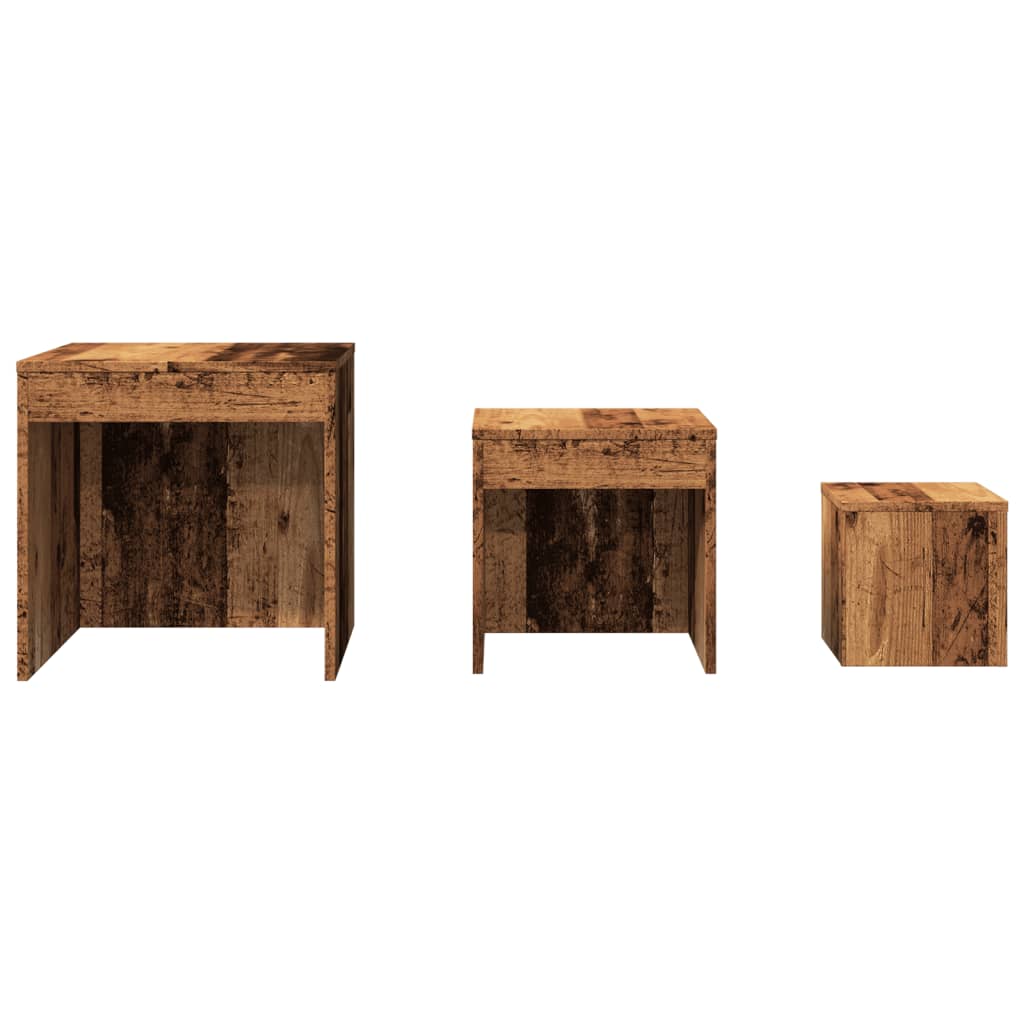 Mesas Apilables 3 Uds Madera De Ingeniería Envejecida_2