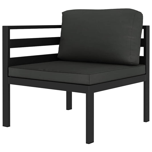 Vidaxl Sofá Modular De Esquina 1 Ud Con Cojines Aluminio Antracita_0
