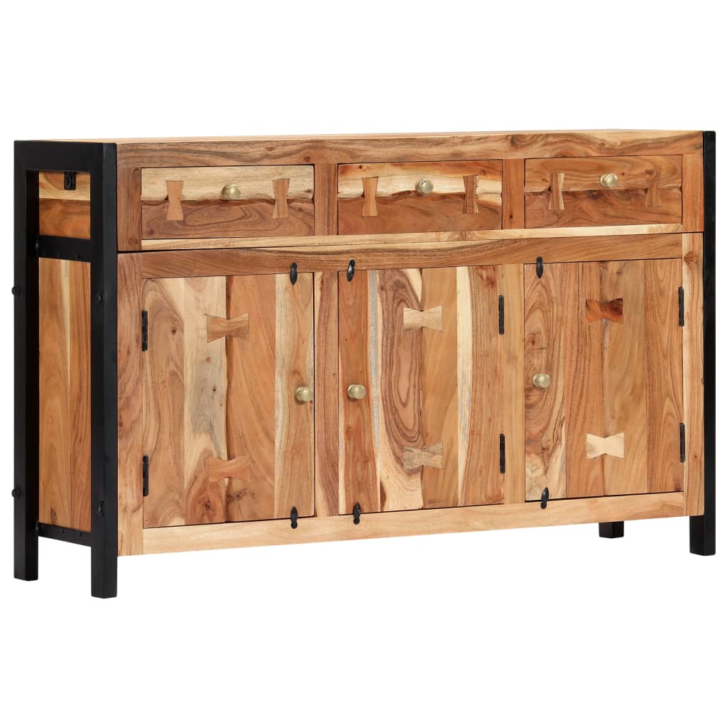 Aparador De Madera Maciza De Acacia 120x35x75 Cm_0