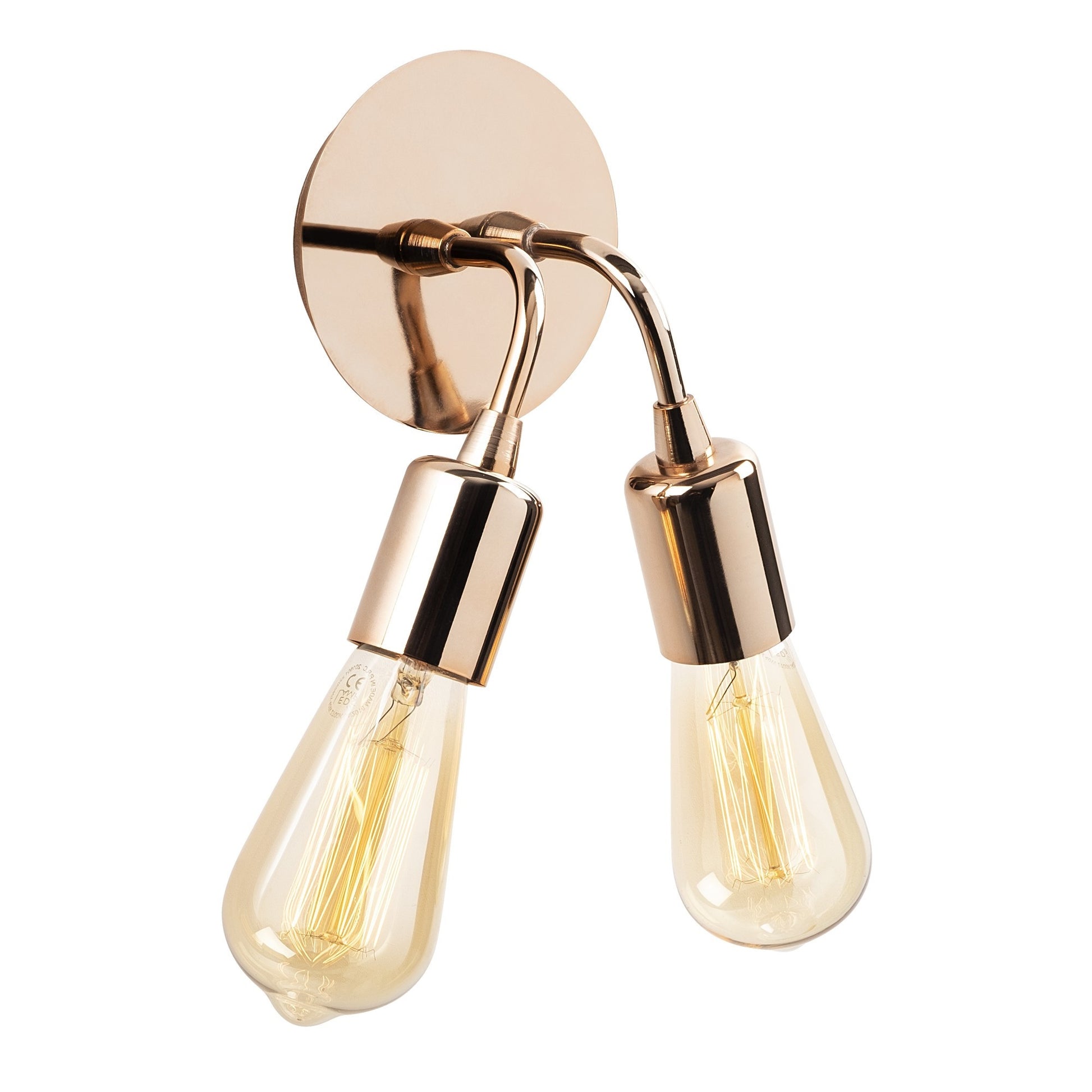 Aplique De Pared, Metal , Cobre, 14x14x20, Casquillo 2 X E 27 Max 40 W_1