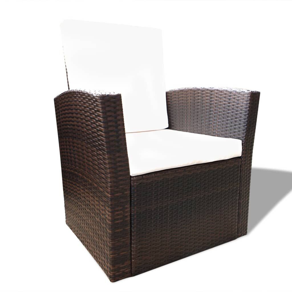 Vidaxl Set Muebles De Jardín 4 Piezas Y Cojines Ratán Sintético Marrón_4