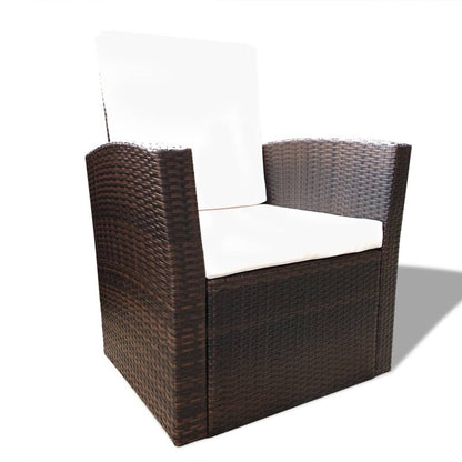 Vidaxl Set Muebles De Jardín 4 Piezas Y Cojines Ratán Sintético Marrón_4