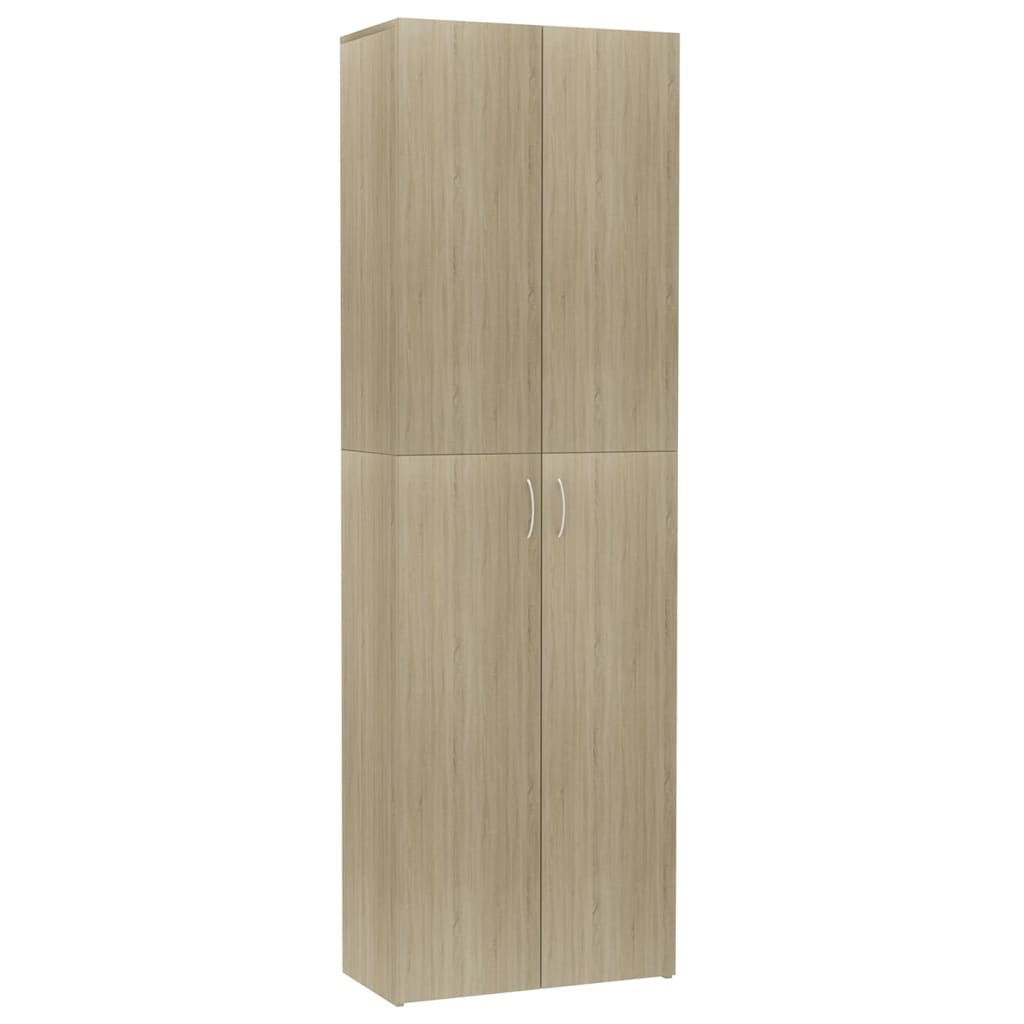 Armario De Oficina Contrachapado Color Roble 60x32x190 Cm_1