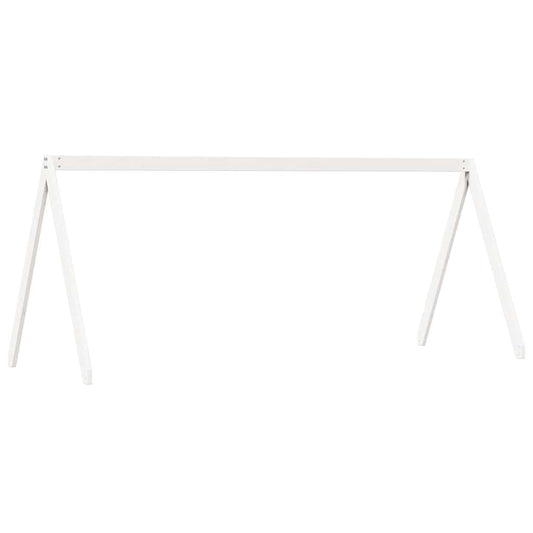 Techo De Cama Infantil Madera Maciza Blanco 209x85,5x88 Cm_0