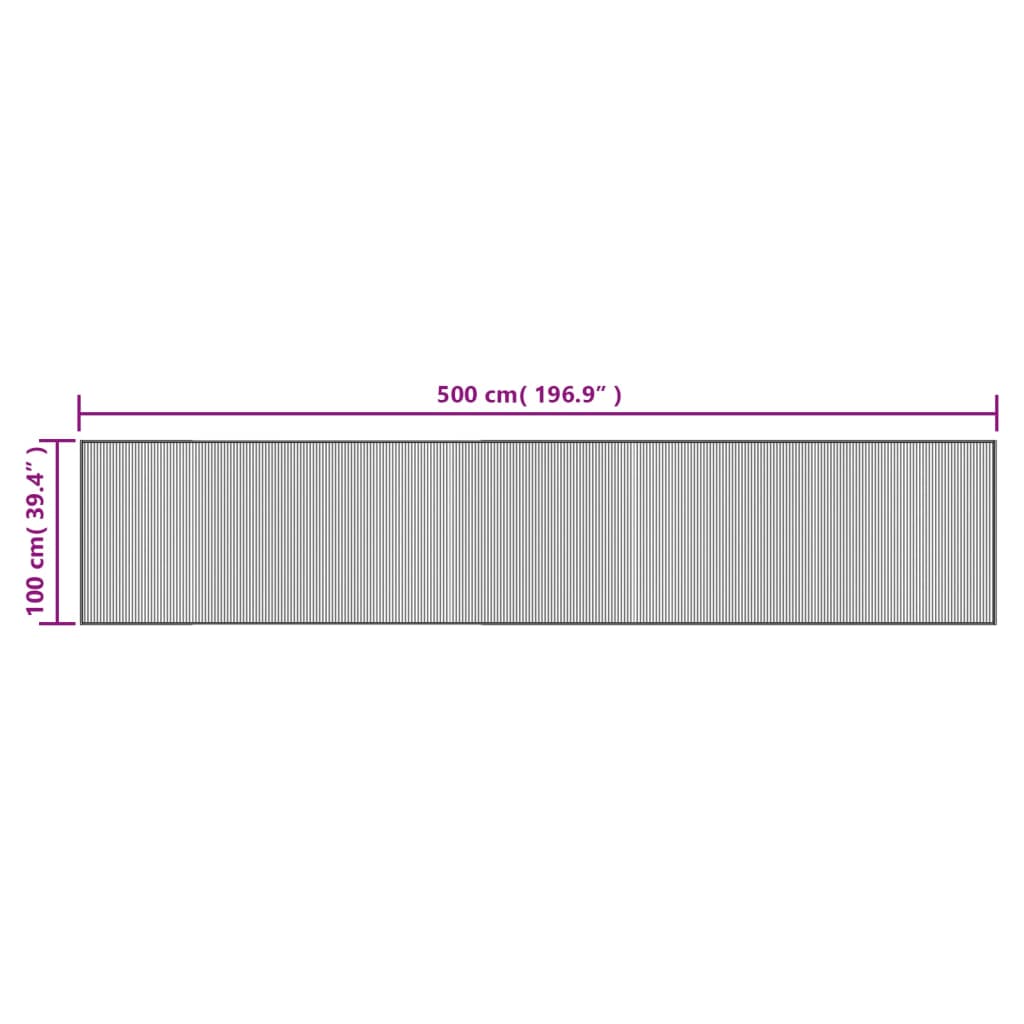 Alfombra Rectangular Bambú Gris 100x500 Cm / Vetonek_4