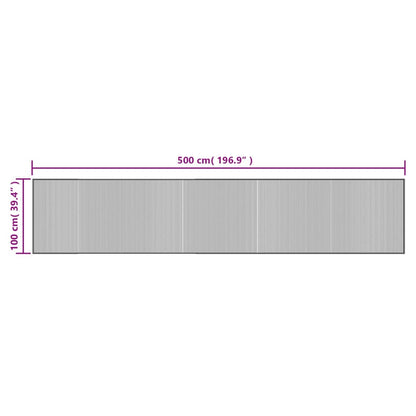 Alfombra Rectangular Bambú Gris 100x500 Cm / Vetonek_4